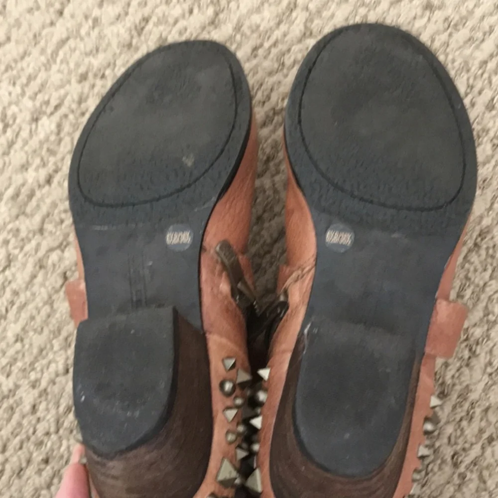 Vince Camuto Spike Studded Slouchy Booties 6.5 Ankle Boot Western Punk